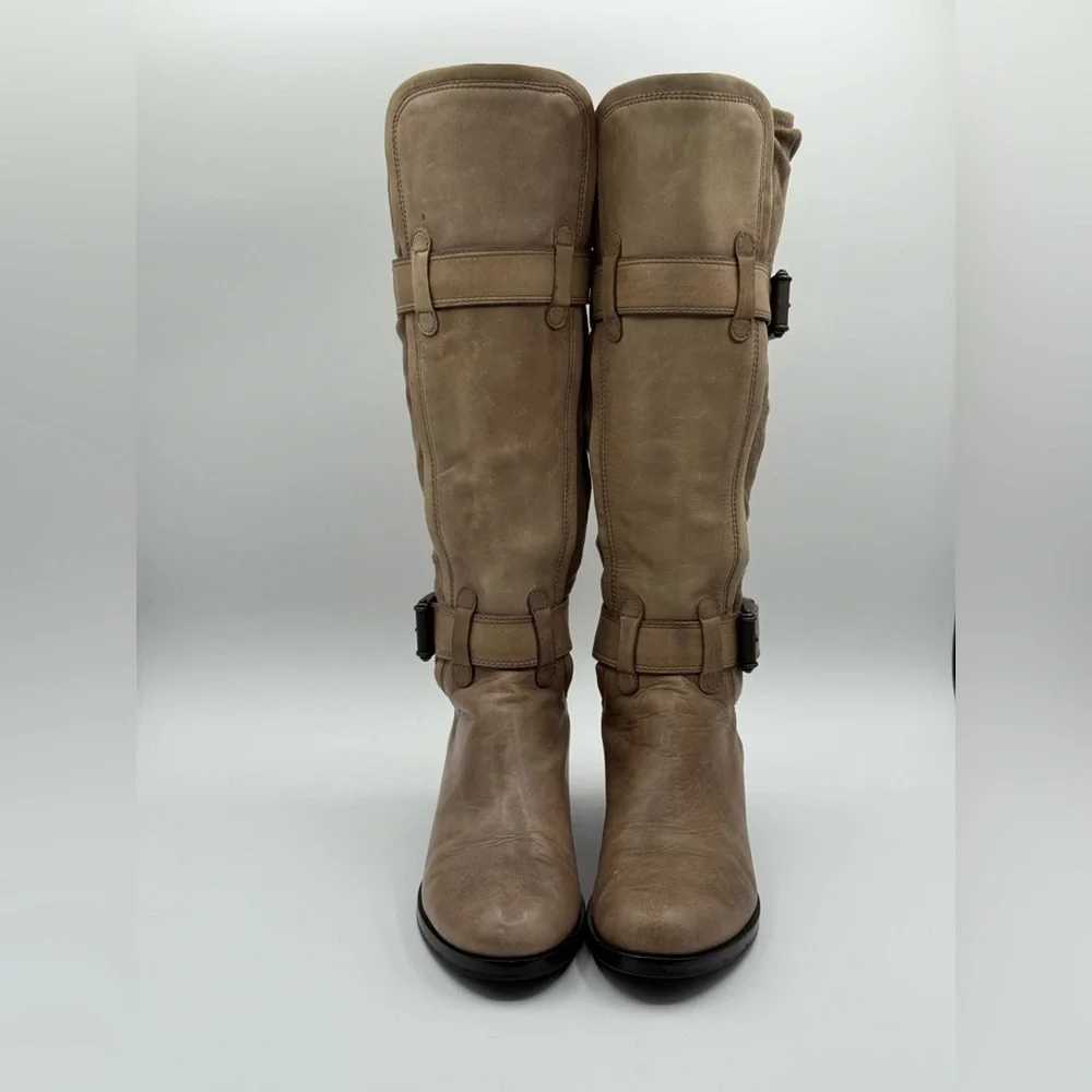 Cole Haan Riding Boots Leather Nike Air Avalon Tall Boots Taupe Leather 6B - Picture 12 of 16